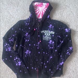 Vintage - Hustler Hollywood Black and Purple Galaxy Jacket